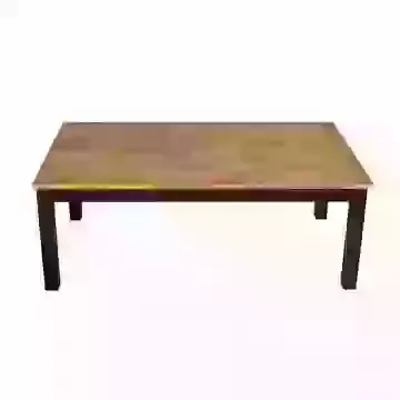 Oil Oak Coffee Table with Black Painted Legs